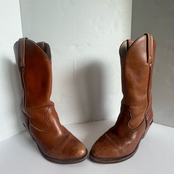Vintage Frye Boots Genuine Leather Pull-on Western Boots Brown Women’s US 8 - Picture 6 of 16